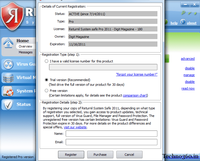 Returnil Virtual System Premium Windows 7 Serial